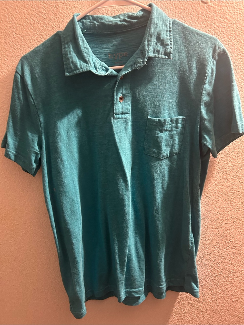Hype Teal Short-Sleeve Polo with Chest Pocket